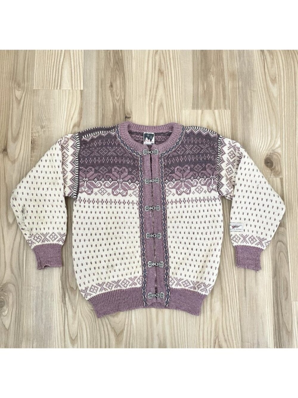 Vintage Dale Of Norway 100% Wool Nordic Fair Isle Cardigan Sweater size Medium